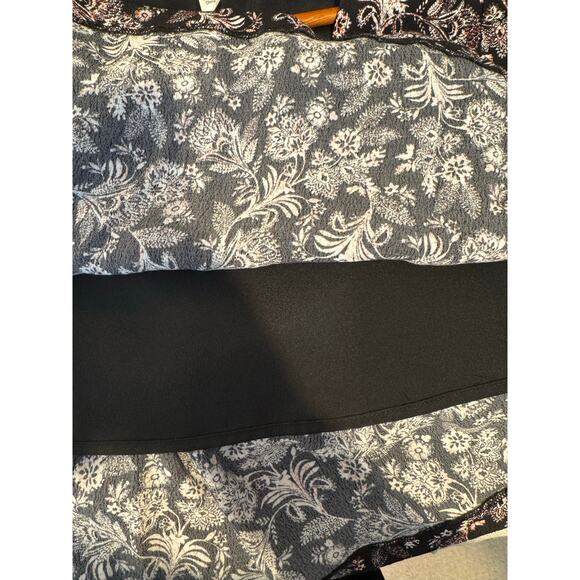 Garnet Hill Summer Day Black Floral Drop-Waist Pockets Mini Dress Size 10 - Picture 5 of 8